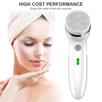 

Effective Face Cleaner Deep Pore Cleaning Removal Acne Mini 4 in 1 Sonic Vibration Electric Wash Tool Facial Cleansing Brush