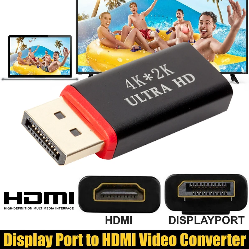DP to HDMI Converter 4K*2K 30Hz Video Audio Connector Display Port to HDMI Adapter Male to Female For HDTV PC
