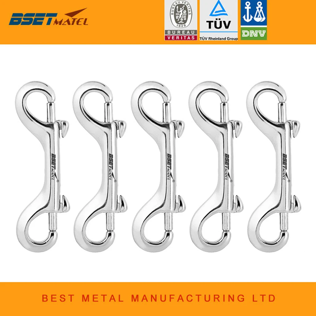 

5PCS SS 316 Scuba Diving Clips Double Ended Bolt Snap Hook BCD Chioce Snap Bolt kit Quick Draw Pet Chains Trigger Boat
