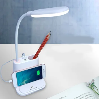 

2 IN 1 Pen Holders With LED Night Light Eye-Caring Table Lamp Desk Lamp with USB Charging Port Home Bedroom JR Deals