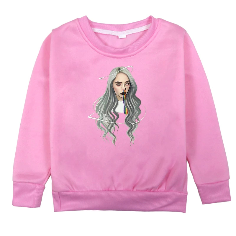 Hoodies 9 Новинка года; толстовки для маленьких девочек; сезон зима-весна-осень; детские толстовки с капюшоном; Billie Eilish; толстовка с длинными рукавами; детская футболка; одежда - Цвет: Hoodies 9