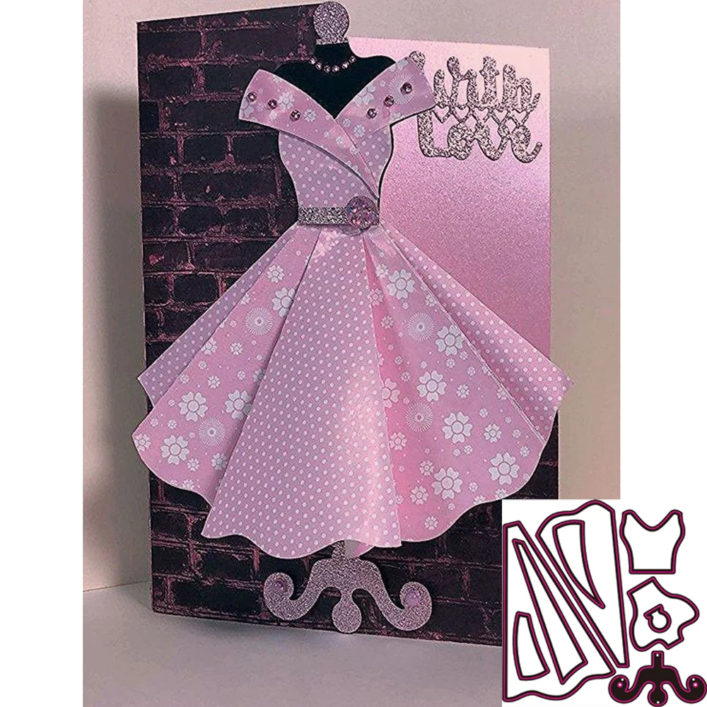 9PcsSetCutePrincessDressMetalCuttingDiesScrapbookingNewCraft