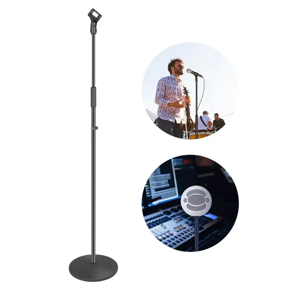 

Neewer Compact Base Microphone Floor Stand with Mic Holder Adjustable Height from 39.9 to 70 inches Iron Stand+Solid Round Base