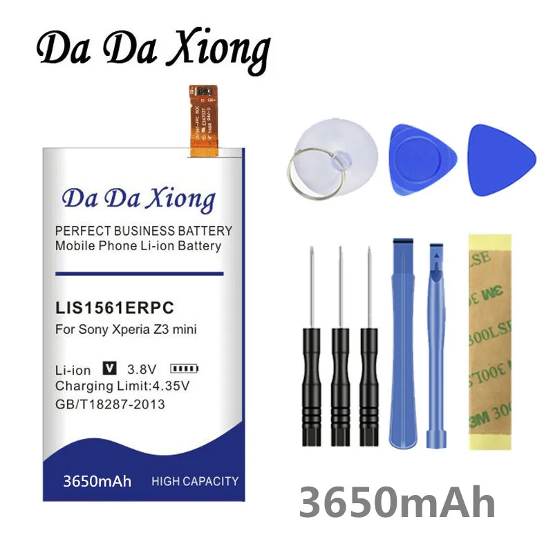 Da Xiong 3650mAh LIS1561ERPC литий-ионный аккумулятор для телефона sony Ericsson Xperia Z3 mini Compact M55W D5833 SO-02G