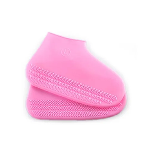 Непромокаемые сапоги; Водонепроницаемая силиконовая матерчатая обувь; унисекс; защитные ботинки для помещений; для дождливой погоды - Цвет: pink
