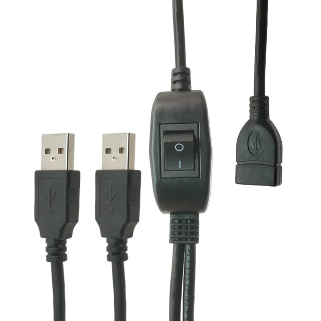 Selector de interruptor USB 2,0 de 2m, conmutador USB de Salida 2 en 1 para