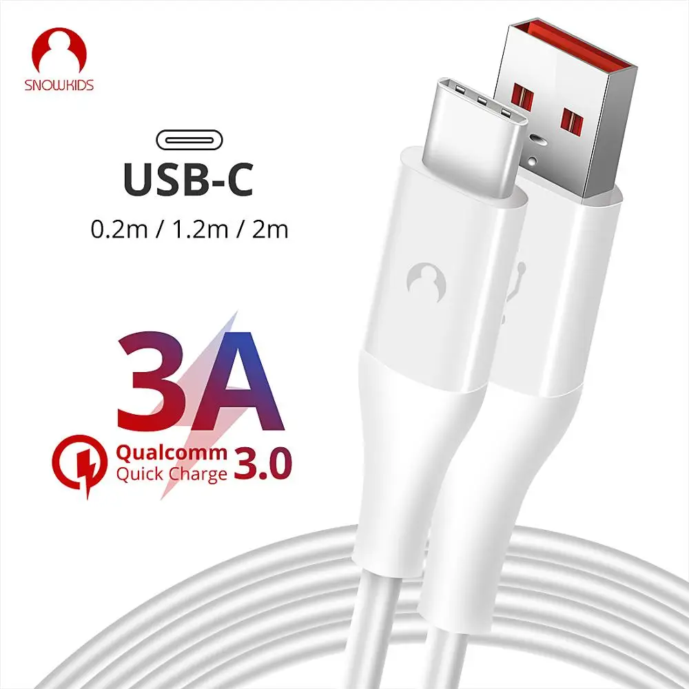 Snowkids USB C кабель type C кабель для зарядки и синхронизации данных для htc 10 U11 U12 Xperia XZ huawei samsung Galaxy S8 S9 P10 длина 2 м