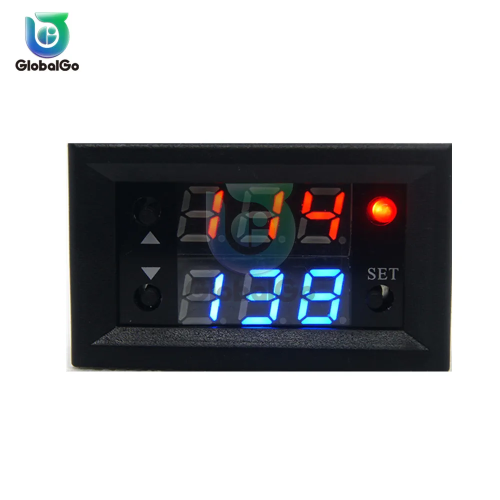 Black 12 V задержка двойной дисплей цифровой модуль реле времени цифровой реле задержки времени светодиодный дисплей цикл таймер задержки переключения модуль - Габаритные размеры: Black