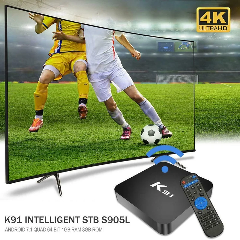K91 S905L Android 7,1 Smart tv Box четырехъядерный 1 Гб ram 8 Гб rom BT телеприставка