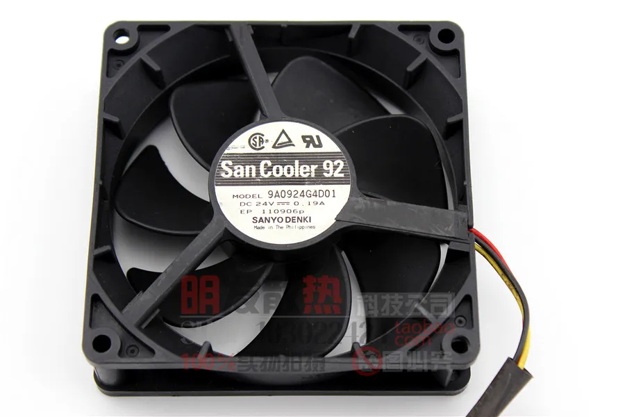 

9A0924G4D01 9225 0.19A 24V 9025 9CM/ cm 3 wire inverter fan