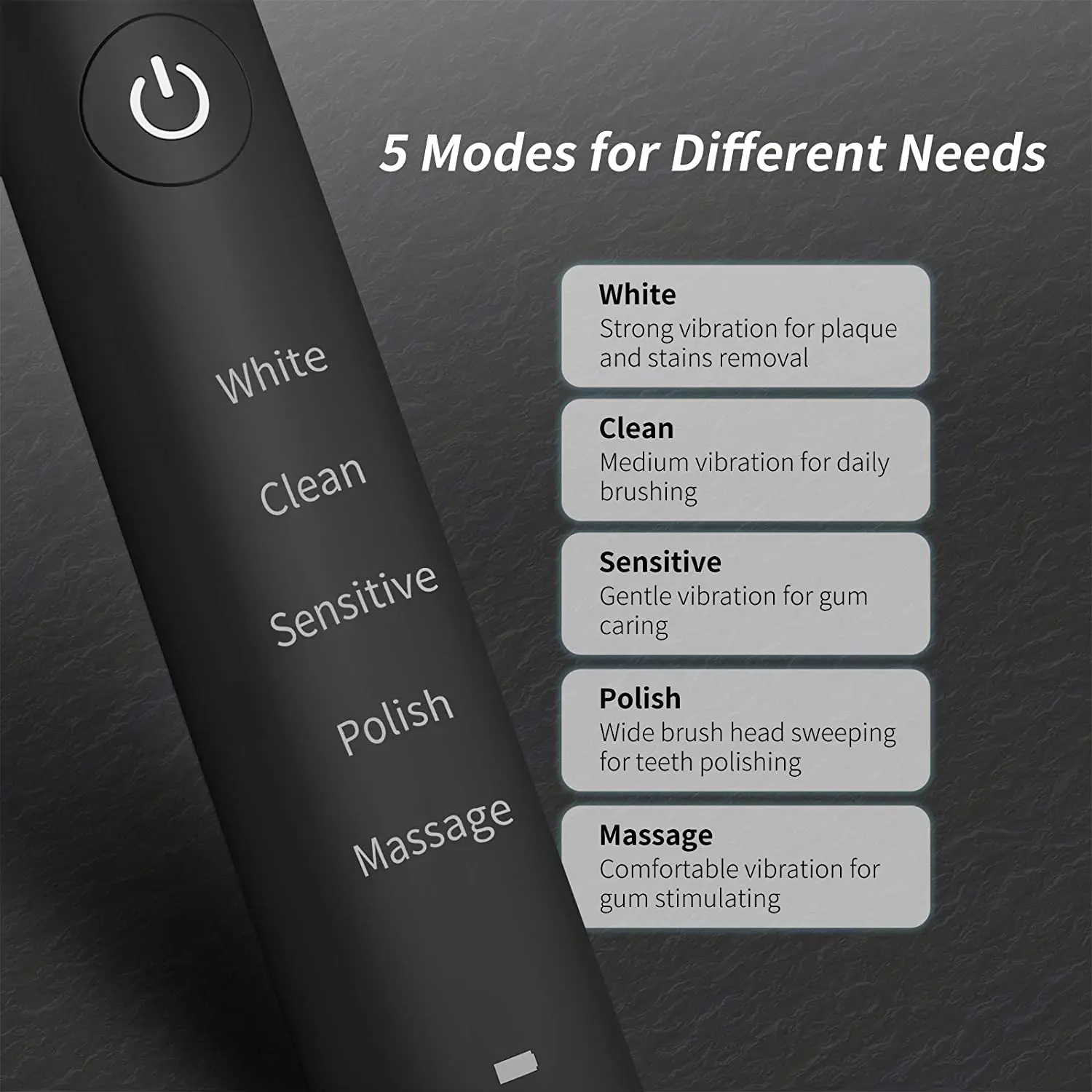 Escova de dentes elétrica sônica recarregável ipx7,