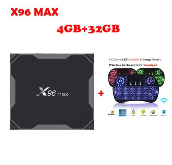 X96 max Android 8,1 Amlogic S905X2 4 Гб 64 Гб четырехъядерный ТВ приставка 2,4G и 5 ГГц двойной Wifi Bluetooth 1000 м H.265 4K 60fps Smart tv - Цвет: 4G 32G air mouse