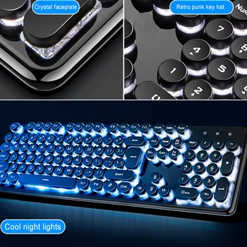 

Mechanical USB Wired Keyboard Mouse Combos Backlit Gaming Keyboard Mice Set with Crystal Panel New Arrival