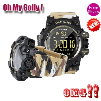 

OMG !! Waterproof Sports Smart Watch EX16S Camouflage Outdoor Bluetooth Remote Pedemeter Control Photo Long Standby Smartwatch