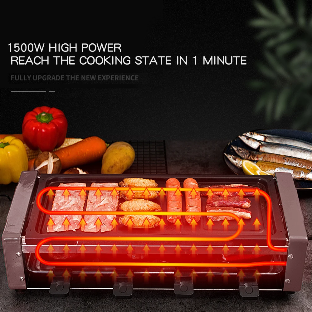 Электрический Настольный гриль Raclette для барбекю бездымный с антипригарной