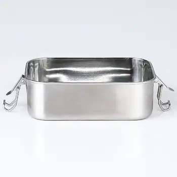 

304 Stainless Steel Lunch Box Single Layer Adult Lunch Container Sealed Leakproof Rectangular Student Bento Box 800ml