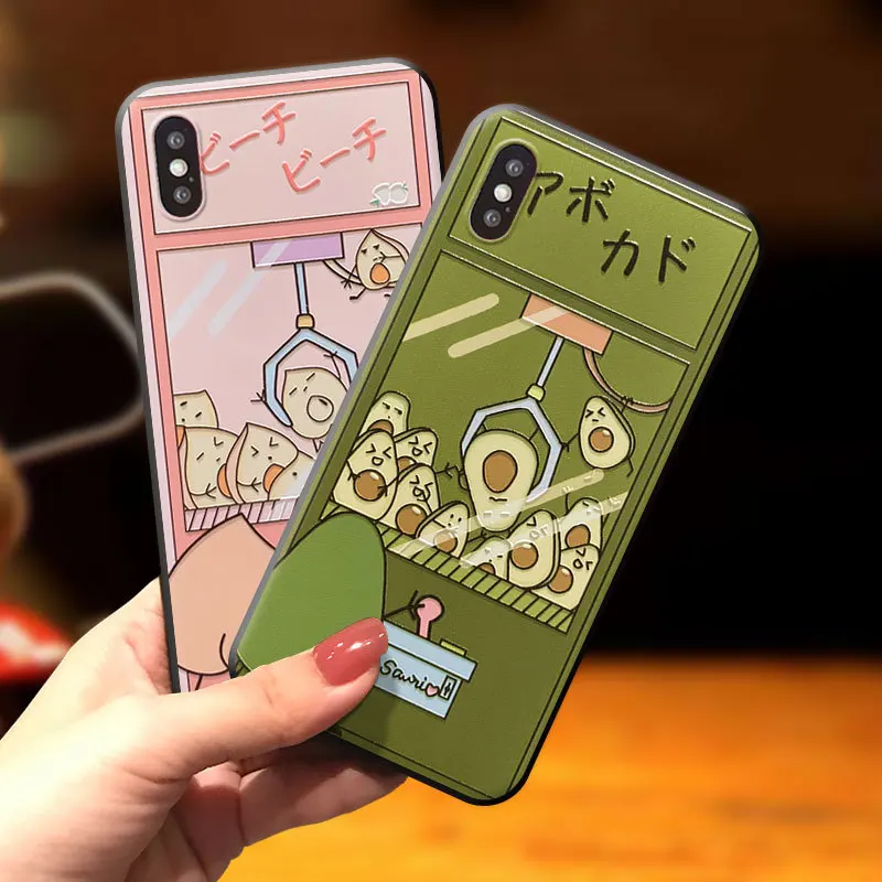 Чехол для телефона Avocado Peach UFO Catcher для iPhone XS MAX XR X 8 7 6S Plus тисненая мягкая задняя крышка для huawei P30 Pro mate 20 Pro