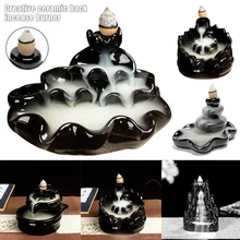 Курильница с обратным потоком, керамическая подставка для благовоний, украшение для дома и сада J99Store