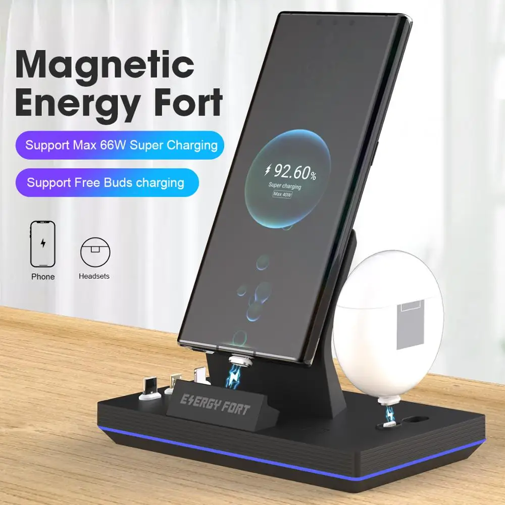2020 New 11th Gen 3 in 1 65W Magnetic Fast Wireless Charging Dock ENERGY FORT For Huawei 5A Quick Watch Headset  charger GT2