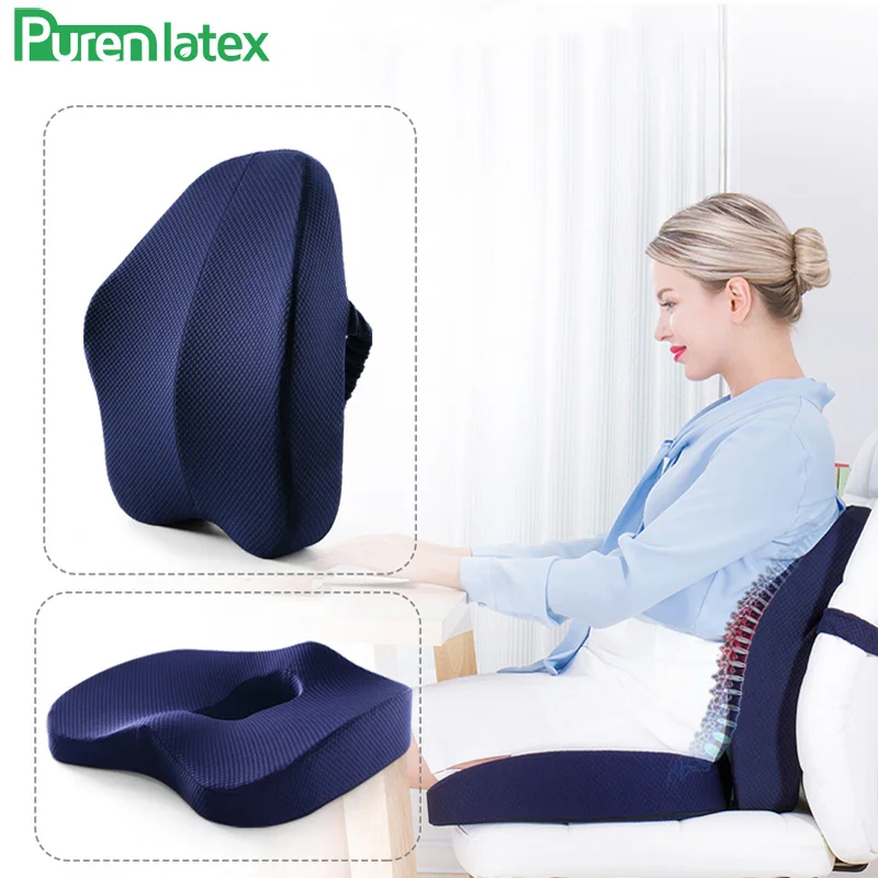 2 Pack Comfort Seat Cushion - Memory Foam Tailbone Pillow Pad for