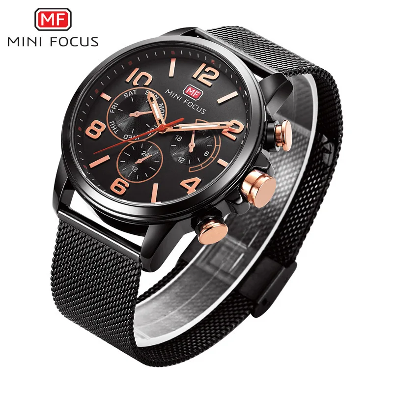 

Mini FOCUS Fox Mf0001g MEN'S Quartz Watch Japan Movement Fashion Business Stainless Steel Watch