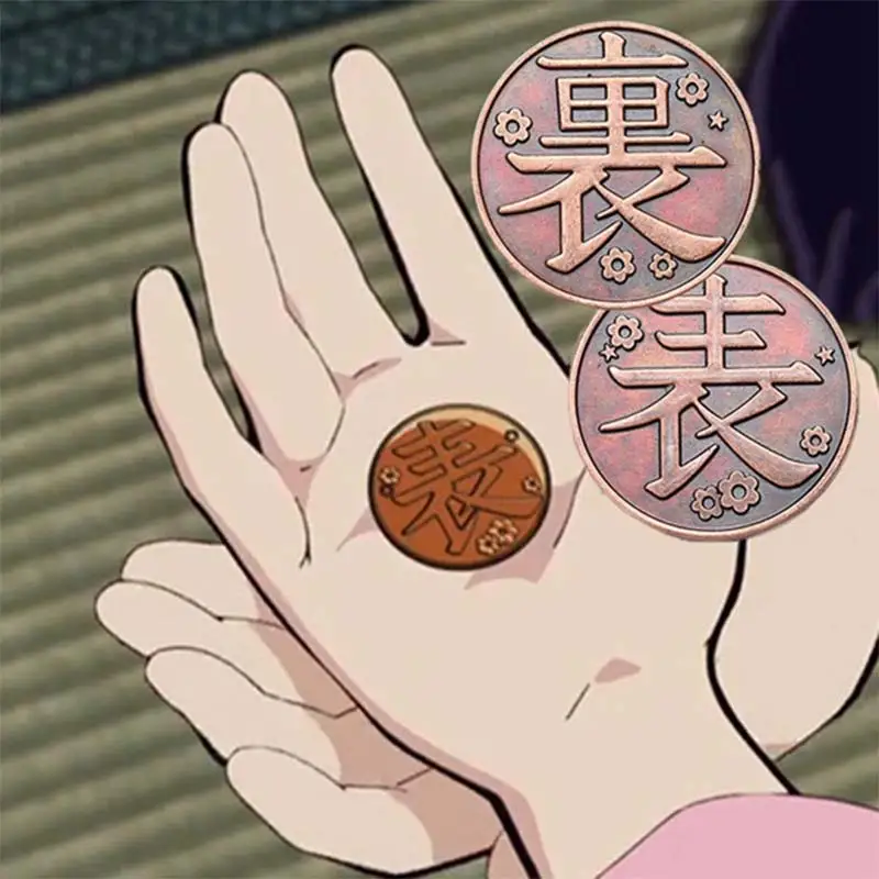 1 Uds Anime demonio asesino Kimetsu no Yaiba Kanao colección de monedas Tsuyuri Kanawo Cosplay accesorios metálicos