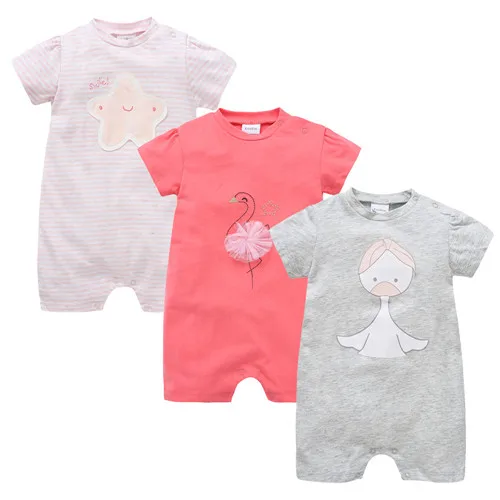 Kavkas/3 шт./партия Комбинезоны для маленьких девочек и мальчиков; roupa bebe; Одежда для новорожденных; хлопок; милый комбинезон с принтом животных - Цвет: 11889295