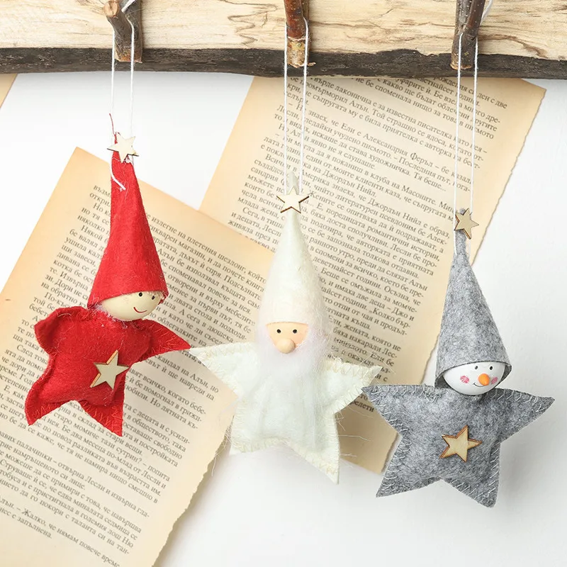 

New Year 2020 Christmas Girl Boy Star Dolls Xmas Tree Ornament Navidad 2019 Noel Deco Christmas Decorations for Home Kids Gift