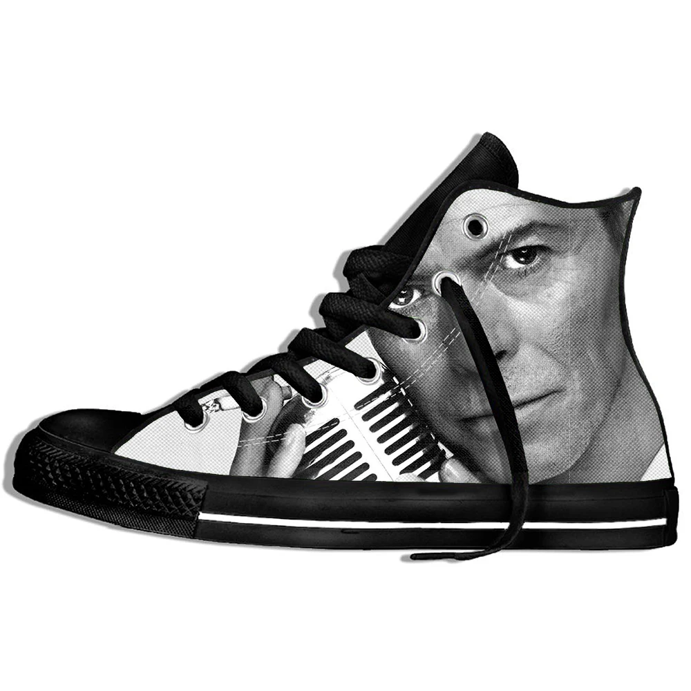 Мужские кроссовки с принтом логотипа на заказ; Bowie David; дышащие парусиновые кроссовки на резиновой подошве; Zapatos De Mujer; Уличная обувь