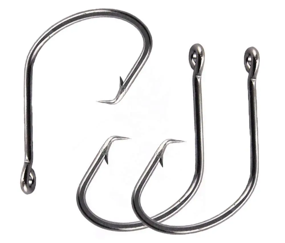 

200pcs 6#-10/0 High Carbon Steel Circle fishing hooks Sharp Octopus FishHook offset hook with black nickel for Saltwater fishing