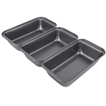 

3 Pieces Nonstick Carbon Steel Baking Bread Pan, Bread Pans for Baking, Large Loaf Pan for Kitchen Baking, Cookie Baking