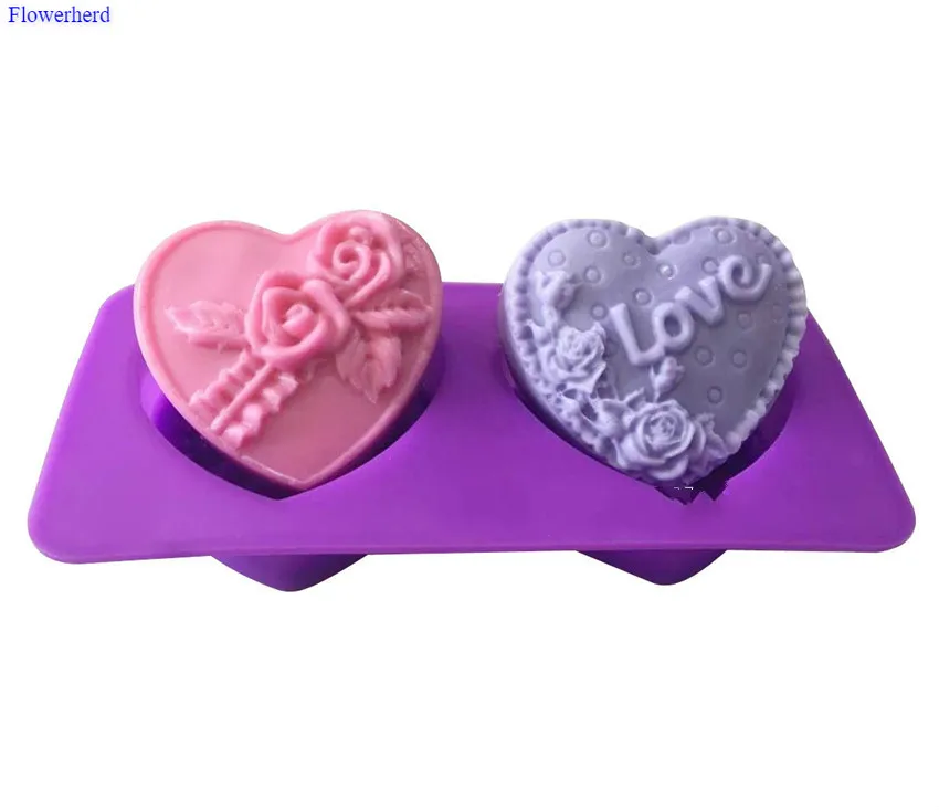 

Innovative Cake Decorating Tools Heart Shape Rose Fondant Cake Silicone Mold DIY Chocolate Biscuit Mold 3D Handmade Soap Mold