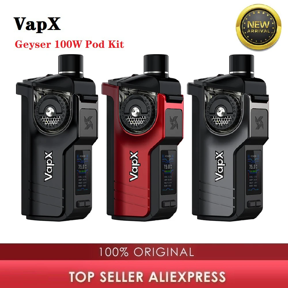 Оригинальный VapX гейзер Pod Комплект с 100W макс Выход подходит 21700/18650 Батарея &amp 6 5