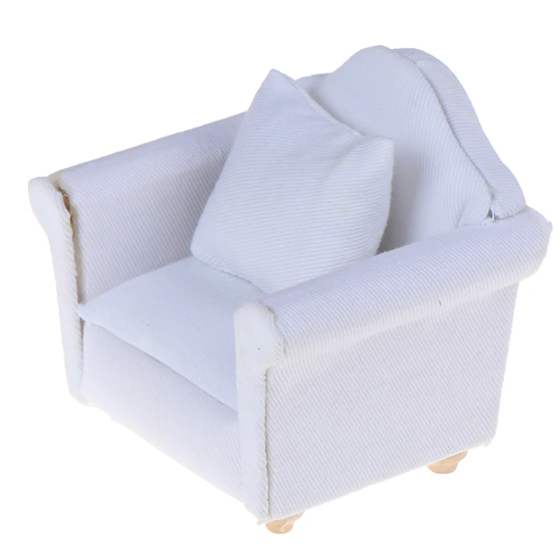 1/12 кукольный домик белый диван со спинкой подушка мини-диван стул мебель модель игрушки для кукольного дома украшения Миниатюрные аксессуары