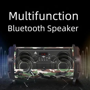

Bluetooth Speaker,Outdoor Portable Speaker Multifunctional Wireless Bass Surround LED Speaker with Microphone and TF Card Holder
