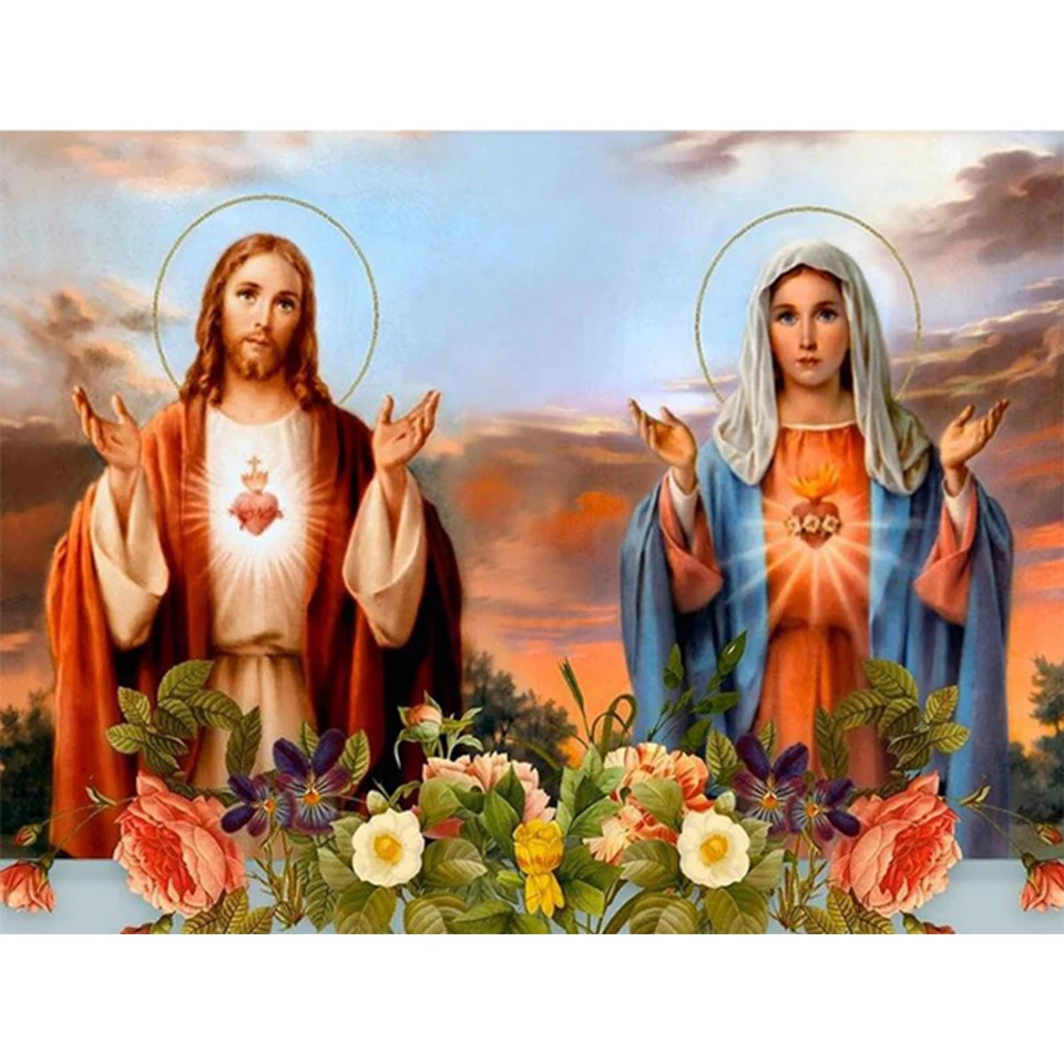5D DIY Diamond Painting Portrait Religion Icon Cross Stitch Kit Full Drill Embroidery Mosaic Art Picture of Rhinestones Decor |