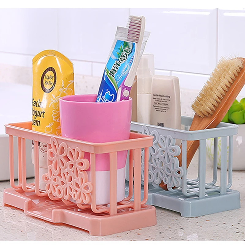 

Kitchen Sink Brush Holder Sink Sponge Storage Basket Kitchen Organizer Holder Container Bathroom Storage Accessory