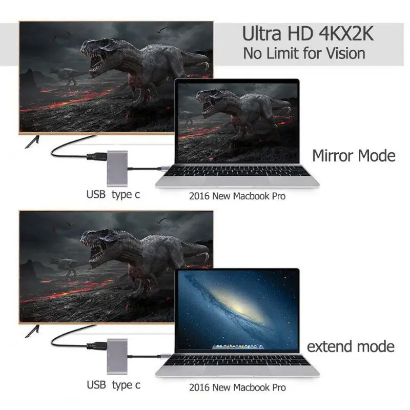 VODOOL 5 в 1 USB C концентратор тип-c к HDMI VGA Аудио USB3.0 PD USB3.1 конвертер Кабель-адаптер для Macbook Pro ноутбук Переключатель