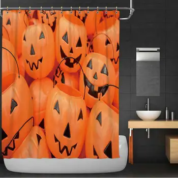 

Halloween Shower Curtain,173000 with Hooks,84''W x 72''H