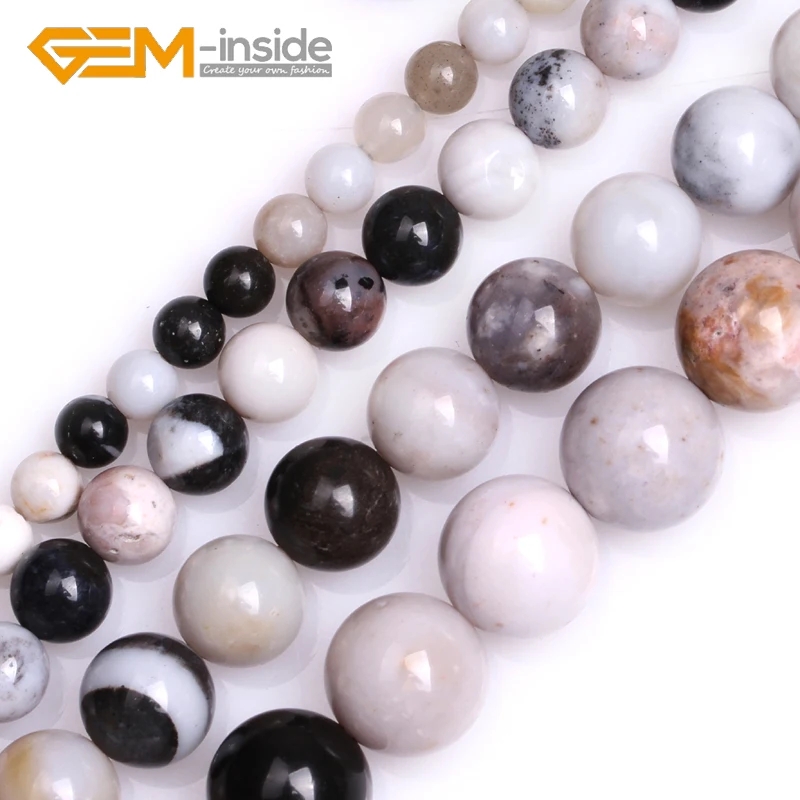 

Natural Parral Dendritic Agates Round Loose Beads for Jewelry Making Strand 15" DIY Necklace Gifts Unisex New Popular