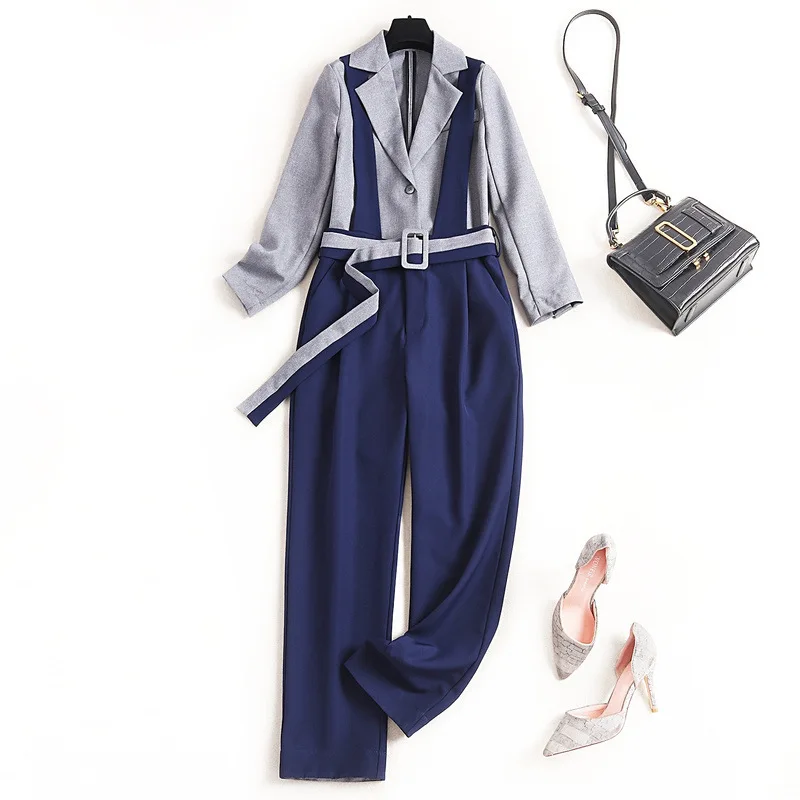 Fashion Women Sweat Suit Set  2020 Blazers+pants Ankle-Length High Street Womens Two Piece Sets Two Piece Set Top and Pants