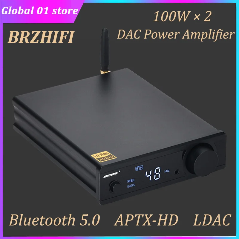 Усилитель звука BRZHIFI Class D 2 0 100 Вт * DAC USB ES9018K2M Bluetooth 5 CSR8675 APTX-HD LDAC HiFi усилитель