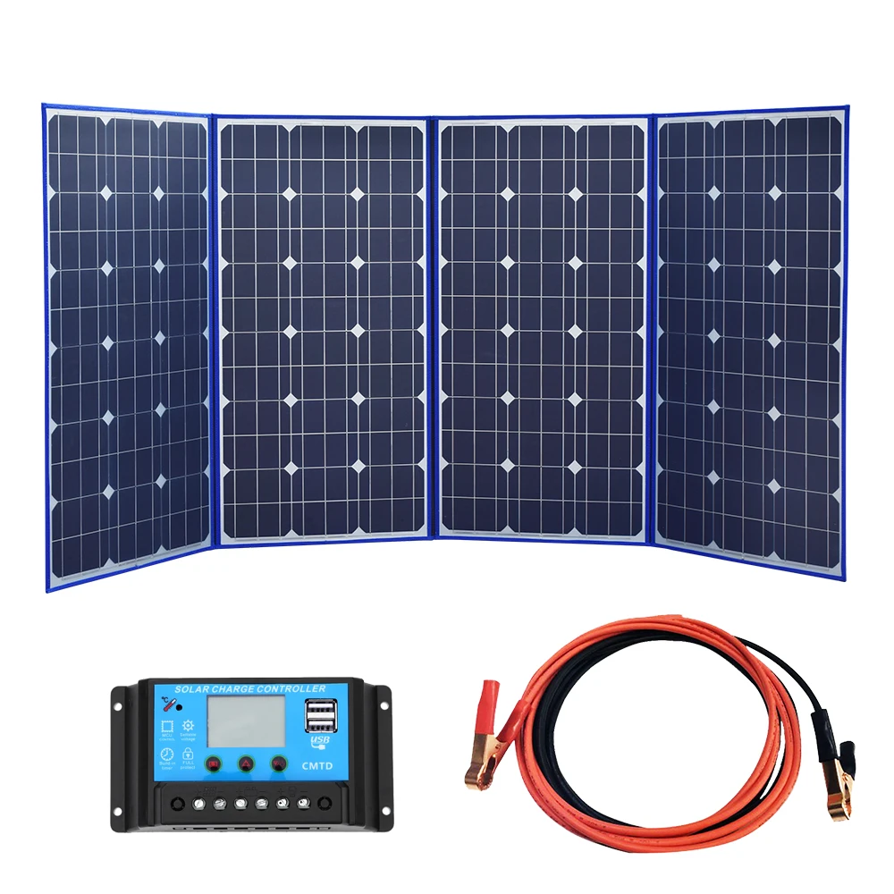 XINPUGAUNG Highly Portable 18V 320w Solar Panel(80Wx4Pc) China+12V Controller Panels Solar Battery Charge Motorhome RV Car