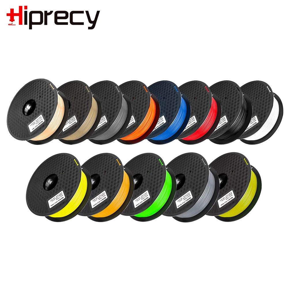 Hiprecy-filamento PLA de 1,75mm, materiales de impresión para impresora coloridos 3D, bolígrafo 3D, naranja, blanco, negro, rojo y azul, 1kg