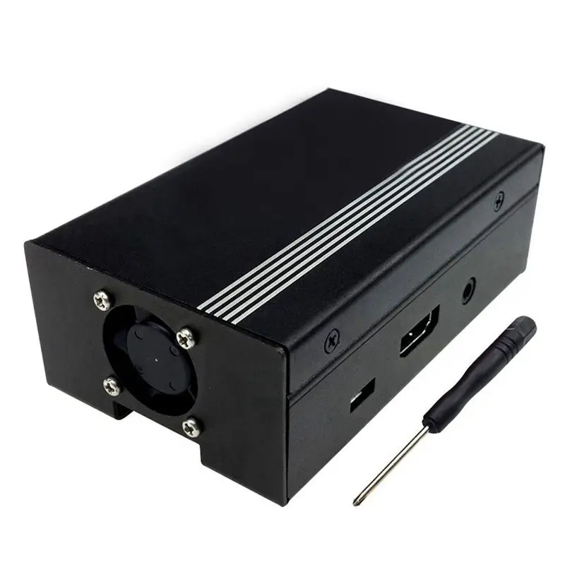 Для Raspberry Pi 3 и Raspberry Pi 2 металлический чехол с охлаждающим вентилятором черный