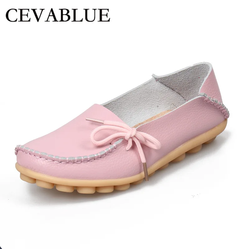 

CEVABULE Casual Women's Single Leather Mother Flat Women Bottom Bean Nurse Shoes Hamstring Size 44 CQY-A911