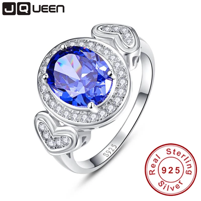 

4.3ct Sapphire Jewelry Tanzanite gemstone Ring Heart Wedding Engagement Jewelry 925 silver ring Fine Jewelry