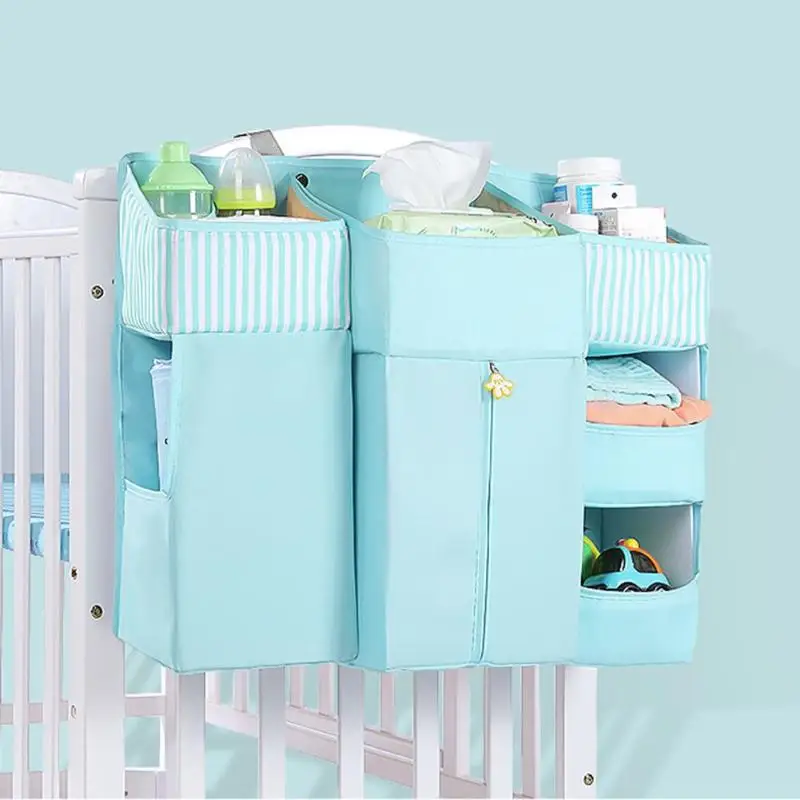 Baby Crib Organizer Bed Hanging Bag Portable Detachable Hollow Board Design Durable Diaper Storage Bedding Supplies