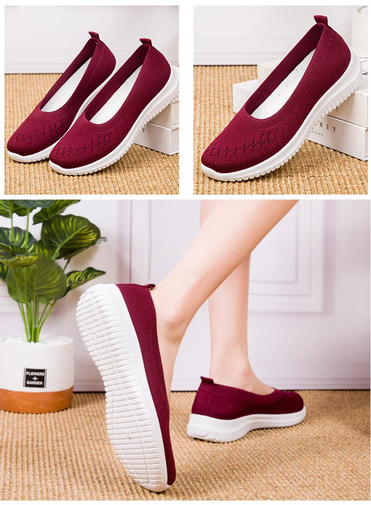 2021 new old Beijing cloth shoes women's foreign trade flat-bottomed flying shoes women and elderly mother shoes