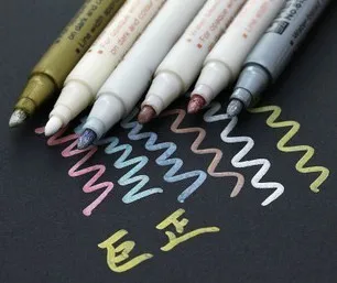 Signature pen metallic liquid-ink Paint pen Photo pen 5pcs цена и фото